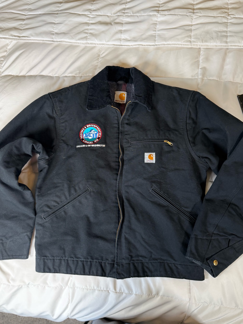 Carhartt Men’s J001 Blk Detroit Blanket Lined Canvas Chore Jacket Medium Reg Usa